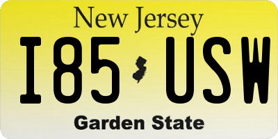 NJ license plate I85USW