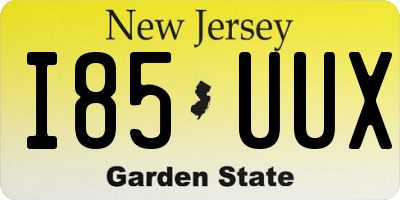 NJ license plate I85UUX