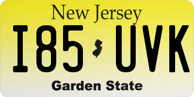 NJ license plate I85UVK