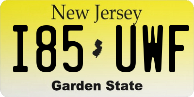 NJ license plate I85UWF