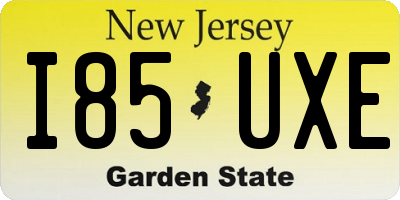 NJ license plate I85UXE