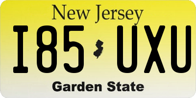 NJ license plate I85UXU