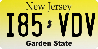 NJ license plate I85VDV