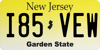 NJ license plate I85VEW