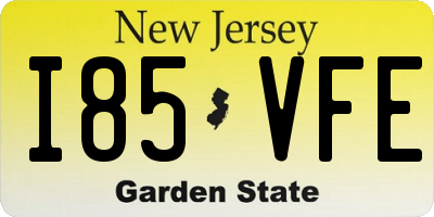 NJ license plate I85VFE