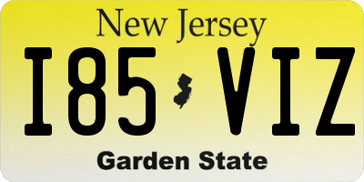 NJ license plate I85VIZ