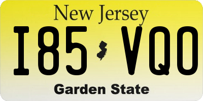 NJ license plate I85VQO