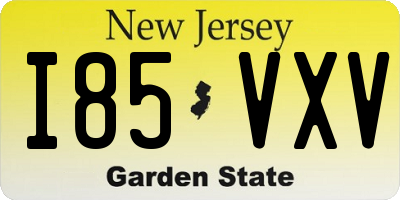 NJ license plate I85VXV
