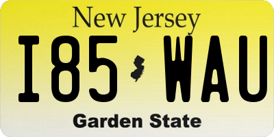 NJ license plate I85WAU