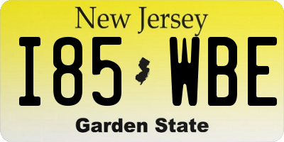 NJ license plate I85WBE