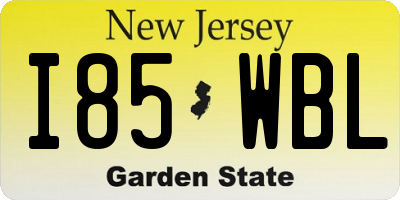 NJ license plate I85WBL