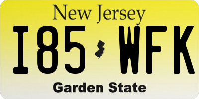 NJ license plate I85WFK