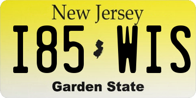NJ license plate I85WIS