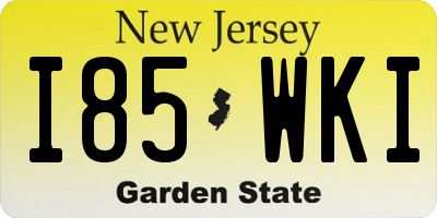 NJ license plate I85WKI