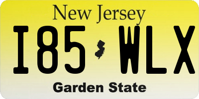 NJ license plate I85WLX