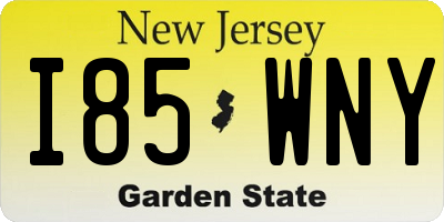 NJ license plate I85WNY