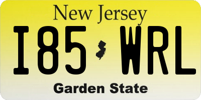 NJ license plate I85WRL