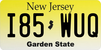 NJ license plate I85WUQ