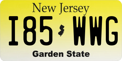 NJ license plate I85WWG