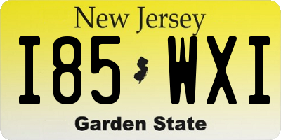NJ license plate I85WXI