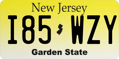 NJ license plate I85WZY
