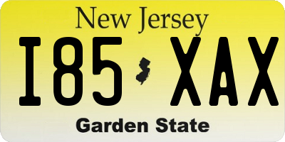 NJ license plate I85XAX