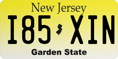 NJ license plate I85XIN