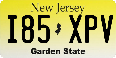 NJ license plate I85XPV
