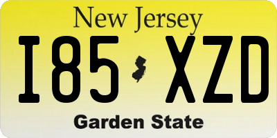 NJ license plate I85XZD