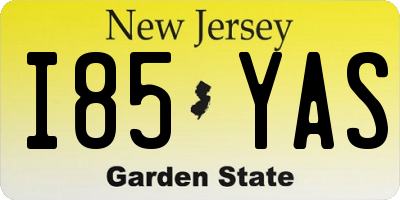 NJ license plate I85YAS