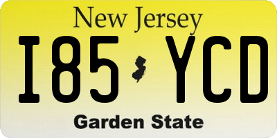 NJ license plate I85YCD