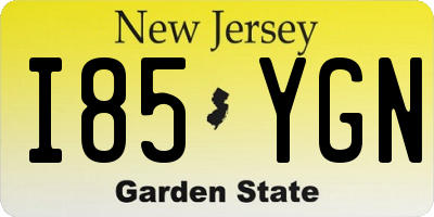 NJ license plate I85YGN