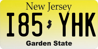 NJ license plate I85YHK