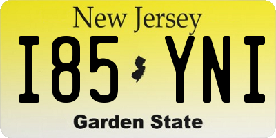 NJ license plate I85YNI