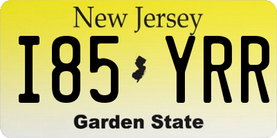 NJ license plate I85YRR