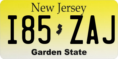 NJ license plate I85ZAJ