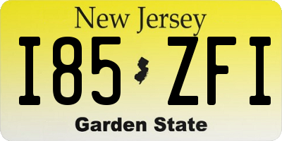 NJ license plate I85ZFI