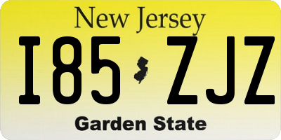 NJ license plate I85ZJZ