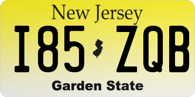 NJ license plate I85ZQB