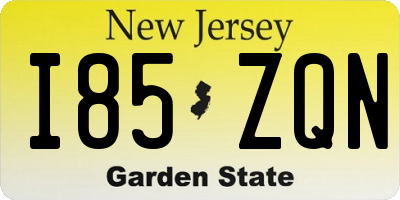 NJ license plate I85ZQN