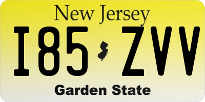 NJ license plate I85ZVV