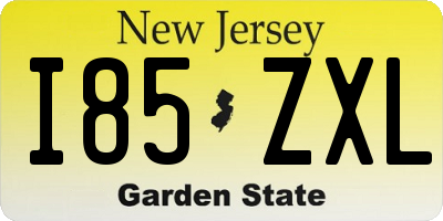 NJ license plate I85ZXL