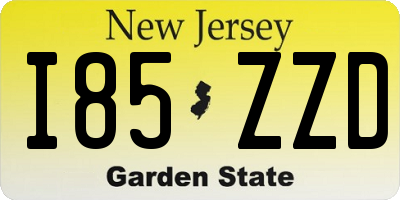 NJ license plate I85ZZD