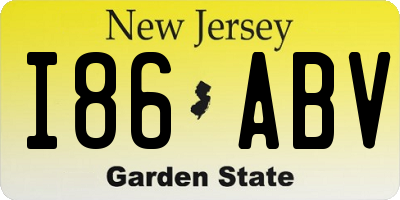 NJ license plate I86ABV