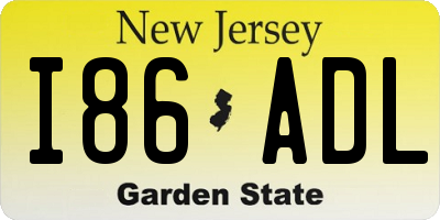 NJ license plate I86ADL