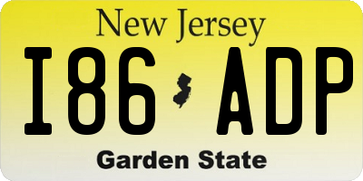 NJ license plate I86ADP