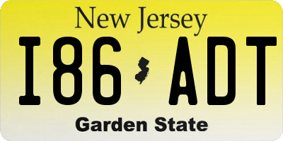 NJ license plate I86ADT