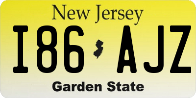 NJ license plate I86AJZ
