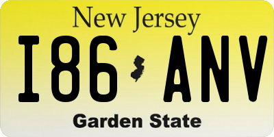 NJ license plate I86ANV