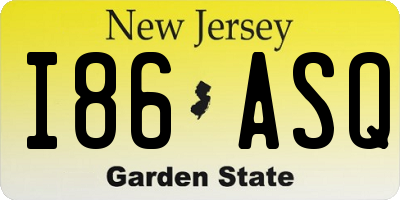 NJ license plate I86ASQ
